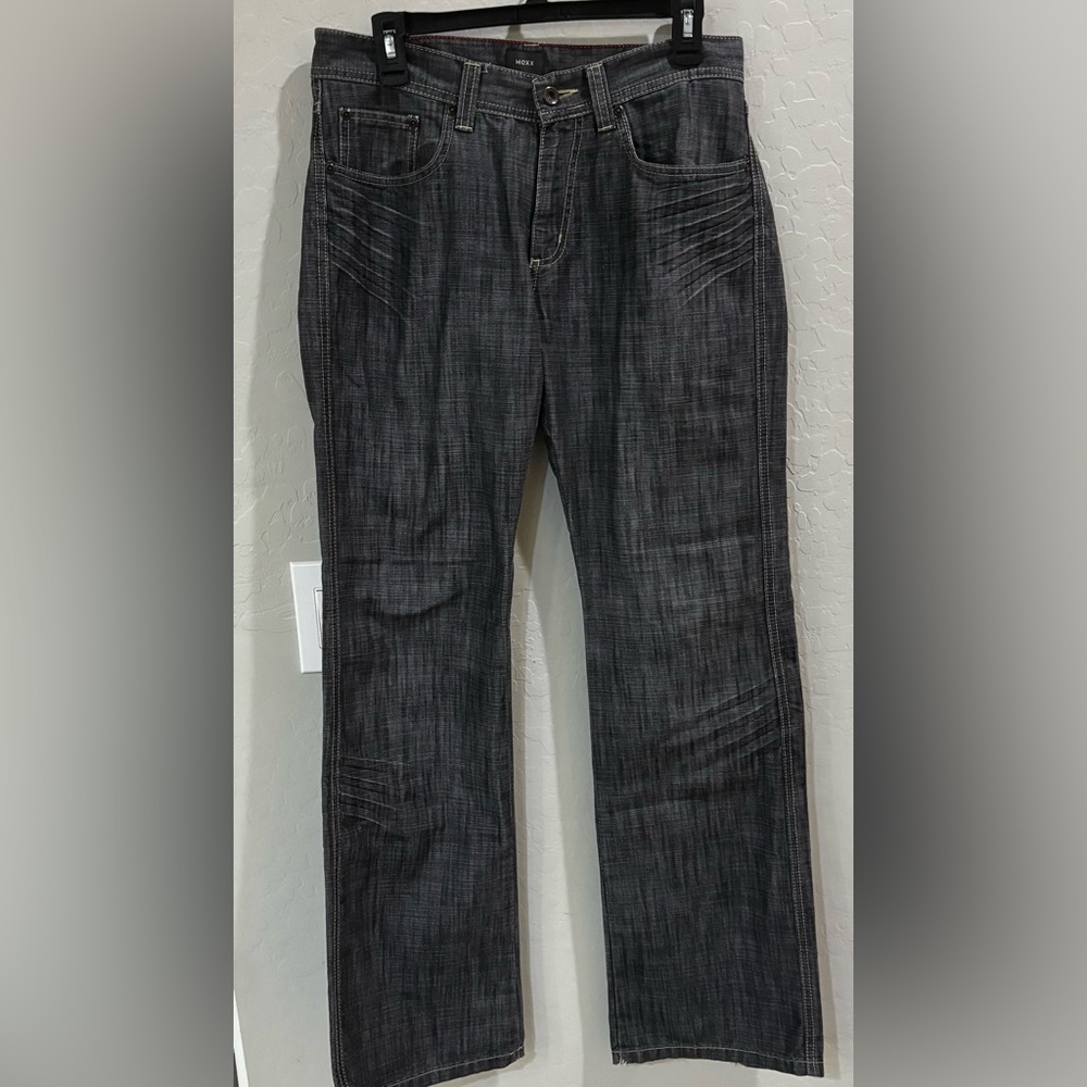 Vintage MEXX Baggy Slub Skater Jeans 32x34 Y2K Crosshatch Denim 3D Whiskering